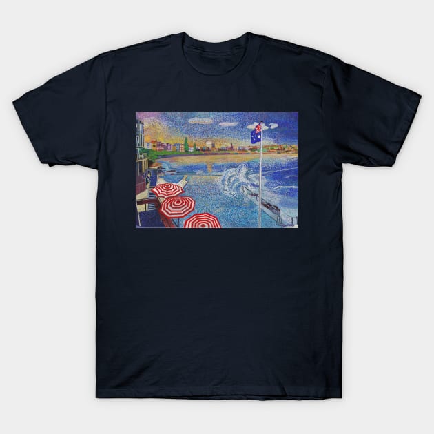 Bondi Icebergs painting  (print edition) T-Shirt by tobycentreart